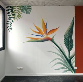 fresque oiseau de paradis